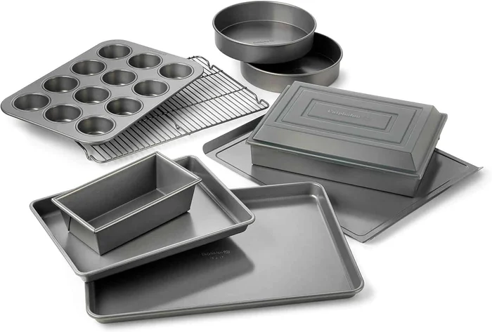 Calphalon Nonstick Bakeware Set, 10-Piece Set, Silver