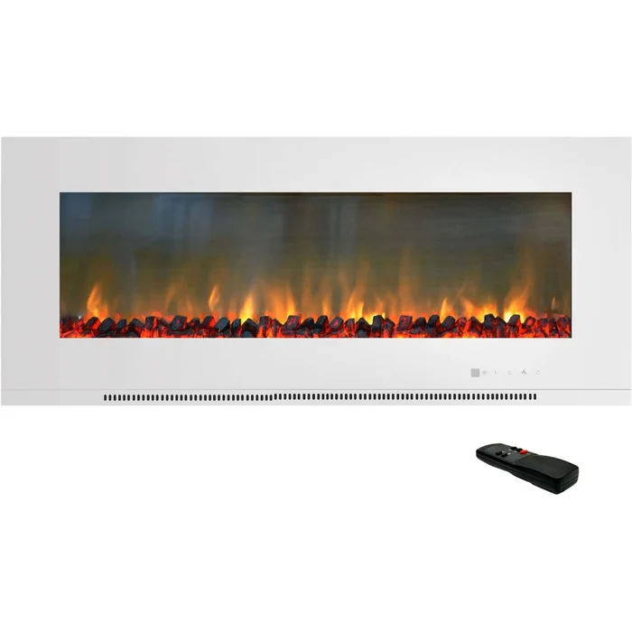 Cambridge 56-in W White Fan-forced Electric Fireplace