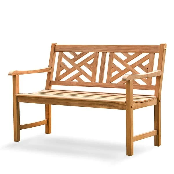 Cambridge Casual Maine 48-in W x 34-in H Natural Teak Garden Bench