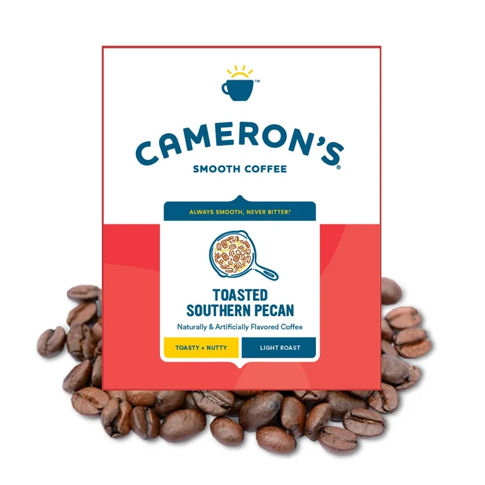 Cameron’s Coffee Roasted Whole Bean, Flavored, Toasted Southern Pecan, 4lb (Pack of 1)