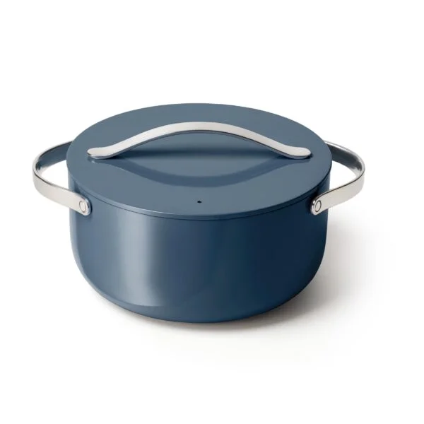 Caraway Nonstick Ceramic Dutch Oven Pot with Lid (6.5 qt, 10.5″)- Oven Safe & Compatible with All Stovetops – Navy