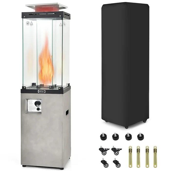 CASAINC 41000-BTU Gray Steel Floorstanding Liquid Propane Patio Heater