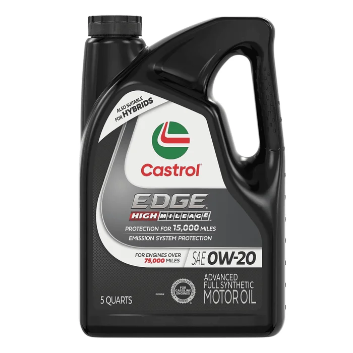 Castrol EDGE High Mileage 0W-20 Advanced Full Synthetic Motor Oil, 5 Quarts