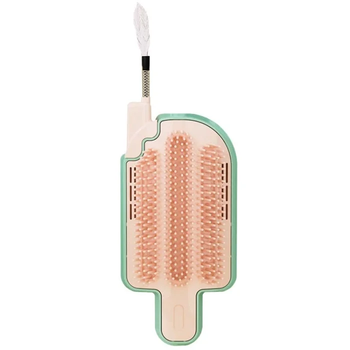 Cats Corner Self-Exciting Ice-Cream Scrubber Pet Massage Brush Toy, Style: Feather Model
