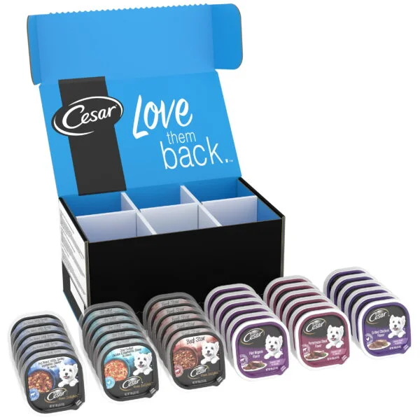 CESAR HOME DELIGHTS & Classic Loaf in Sauce Variety Pack Wet Dog Food, (36 Pack) 3.5 oz. Trays