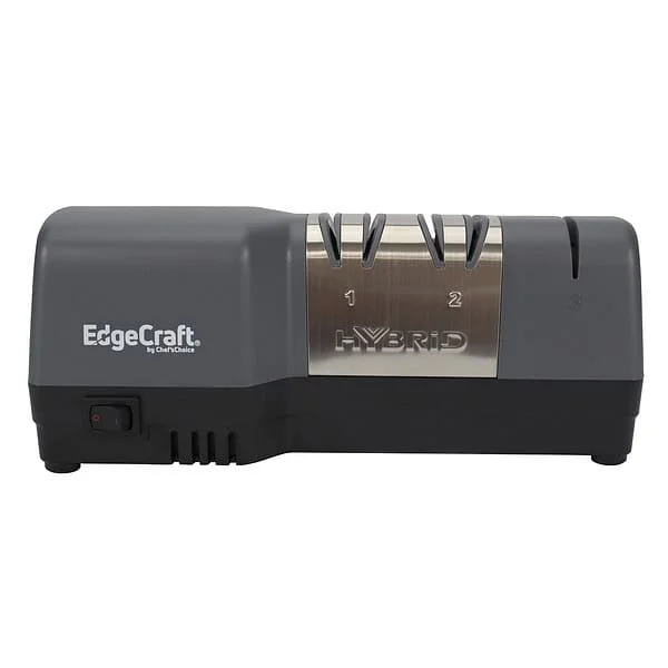 Chef’sChoice Edgecraft Hybrid Knife Sharpener For 20-degree Straight and Serrated Knives, 3-stage, Gray