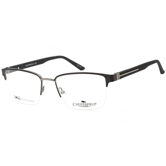 Chesterfield Men’s Eyeglasses – Black and Matte Grey Square Frame | CH 87XL 0FRE 00