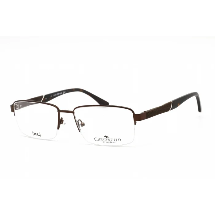 Chesterfield Men’s Eyeglasses – Half Rim Dark Brown Rectangular | CH 68XL 0R0Z 00