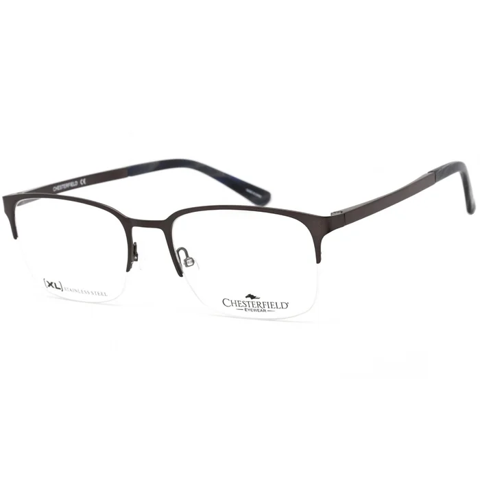 Chesterfield Men’s Eyeglasses – Matte Grey Square Shaped Metal Frame | CH 86XL 0FRE 00
