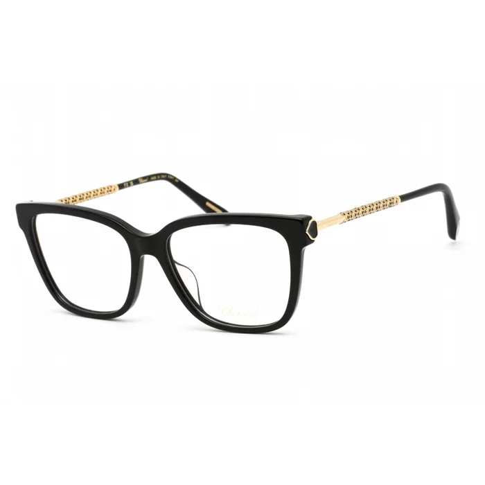 Chopard Women’s Eyeglasses – Shiny Black and Gold Rectangular Plastic | VCH333W 0700