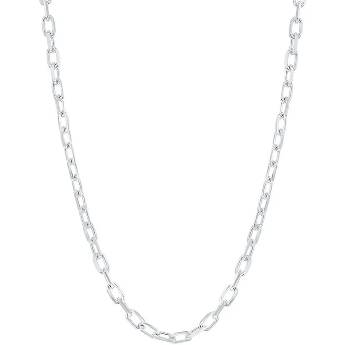 Classic Men’s Chain – Rhodium Plated Sterling Silver 4.1mm Anchor, 20 inch | Q-5584-20