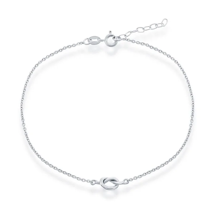 Classic Women’s Anklet – Sterling Silver Love Knot | R-9223