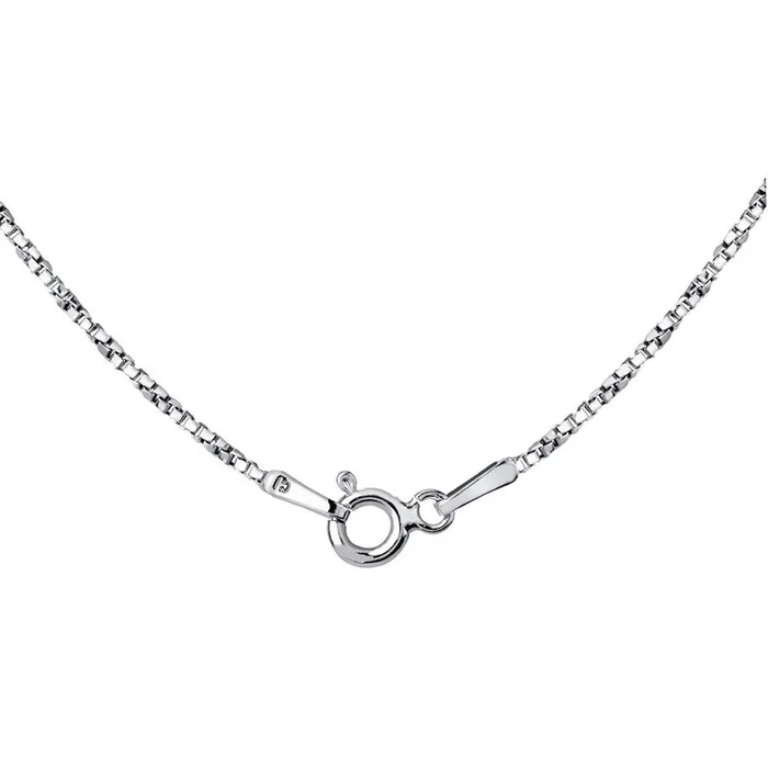 Classic Women’s Box Chain – Rhodium Sterling Silver 1.3mm Twisted, 18 inch | Q-5458-18