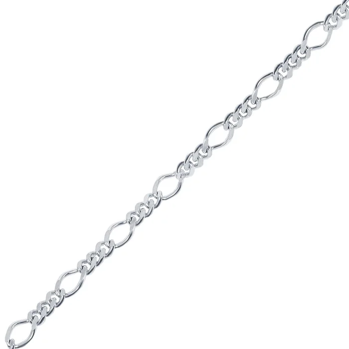 Classic Women’s Bracelet – Rhodium Plated Sterling Silver Curb Linked | Q-5370-7.5