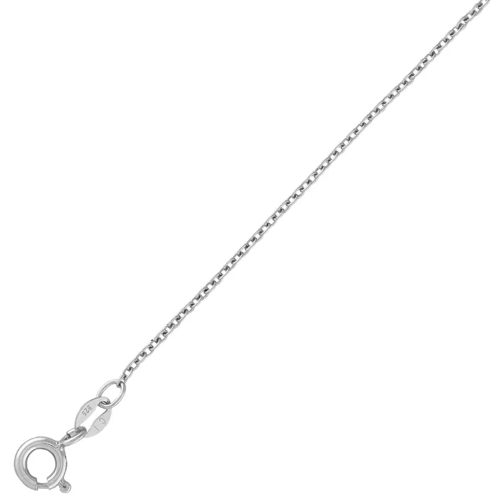 Classic Women’s Chain – Rhodium Plated Silver 1.3mm Cable Style, 20 Inch | Q-5277-20