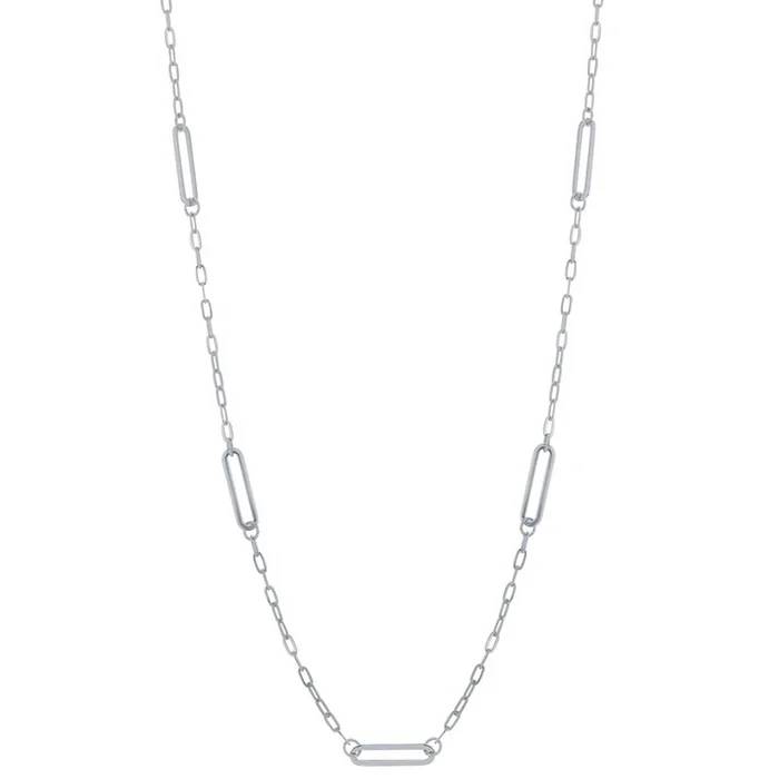Classic Women’s Necklace – Sterling Silver Paperclip by the Yard | L-4367