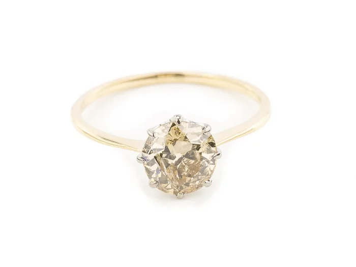 Cognac Solitaire Diamond Ring