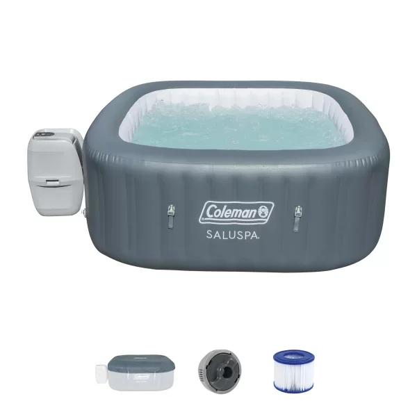 Coleman 114 Jet 6-Person Inflatable Square Hot Tub (Cover Included)