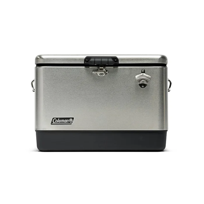 Coleman Reunion 54-Quart Steel Belted Matte Cooler, Stainless Steel