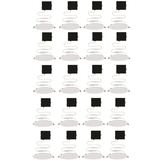 Commercial Electric 6 in. Selectable New Construction and Remodel Ultra Slim Canless Recessed Integrated LED Kit (20-Pack)