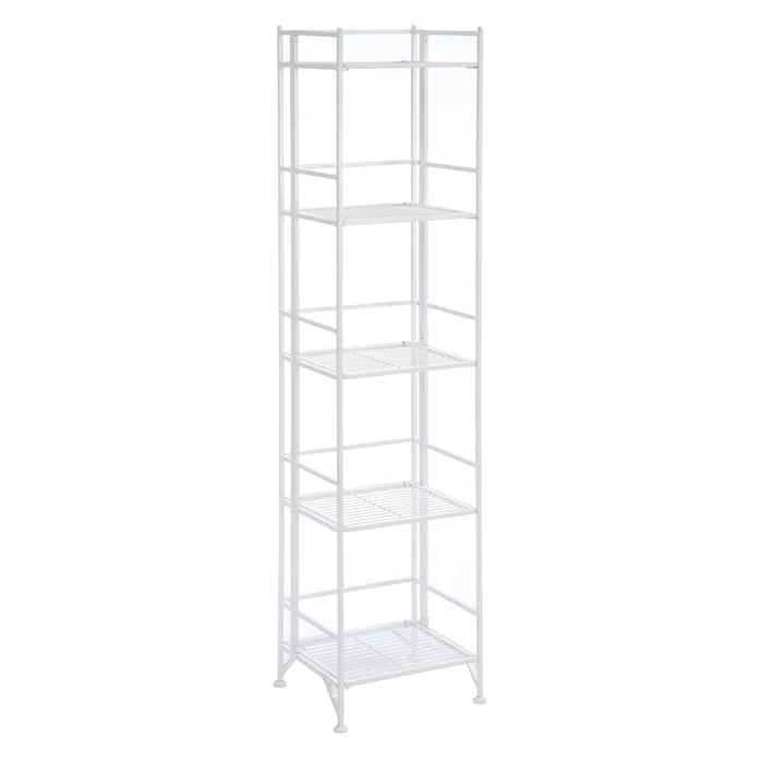 Convenience Concepts Xtra Storage 5 Tier Folding Metal Shelf, White