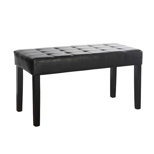 CorLiving California Modern Black Accent Bench 35-in x 15-in x 19-in