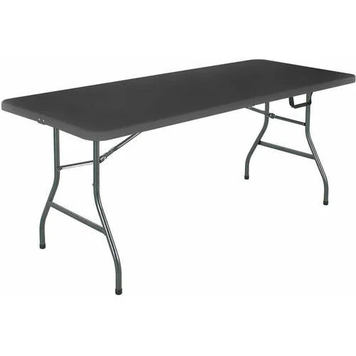Cosco 6 Foot Centerfold Folding Table, Black