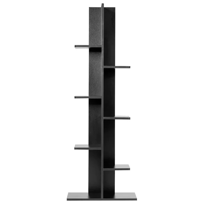 Costway HW57374BK 7-Tier Black Bookshelf Bookcase Plant Display Shelf Rack Storage Holder Wooden