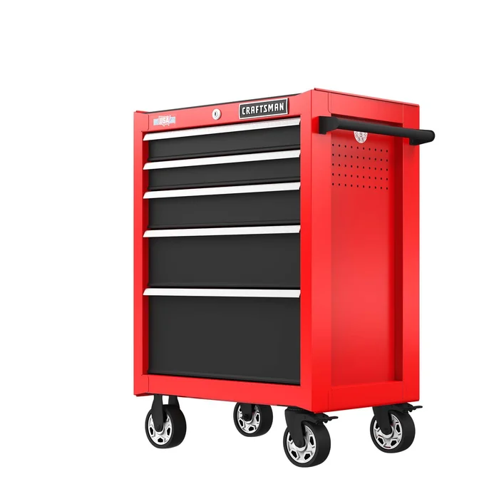 CRAFTSMAN 2000 Series 26-in W x 36.5-in H 5-Drawer Steel Rolling Tool Cabinet (Red)