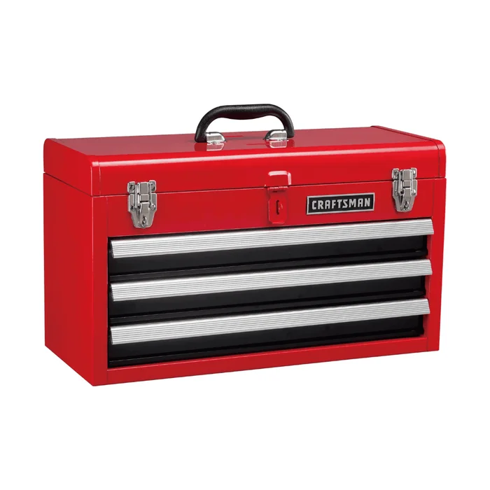 CRAFTSMAN Portable 20.5-in Ball-bearing 3-Drawer Red Steel Lockable Tool Box