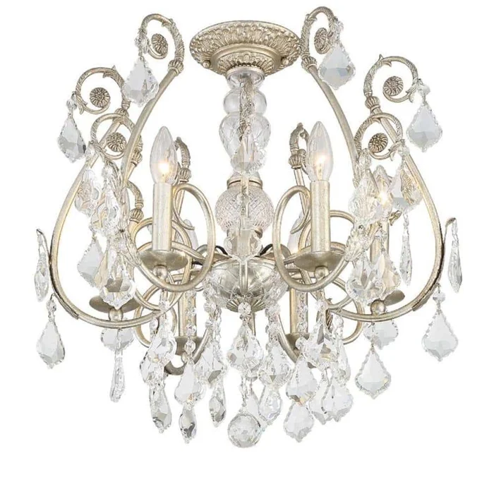 Crystorama Regis 20 in. 6-Light Olde Silver Flush Mount