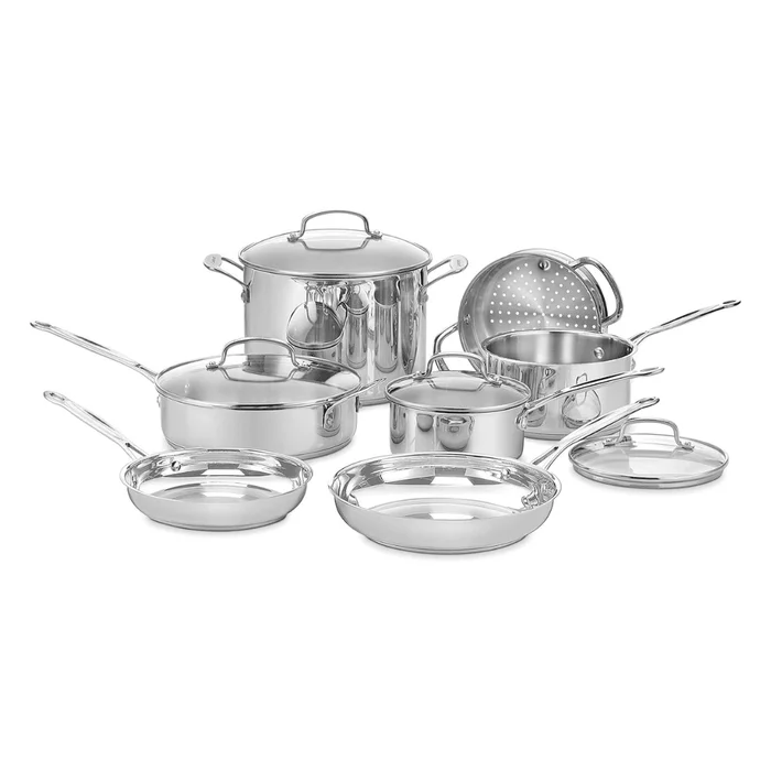 Cuisinart 11-Piece Cookware Set, Chef’s Classic Stainless Steel Collection 77-11G