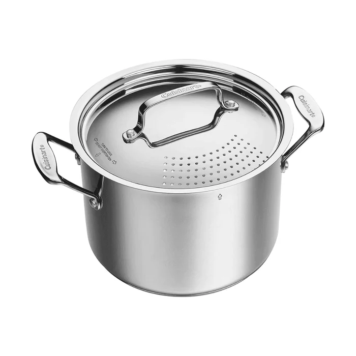 Cuisinart 766S-22 6 Qt. Stainless Steel Pasta Pot w/Straining Cover Chef’s-Classic-Stainless-Cookware-Collection, 6-Quart