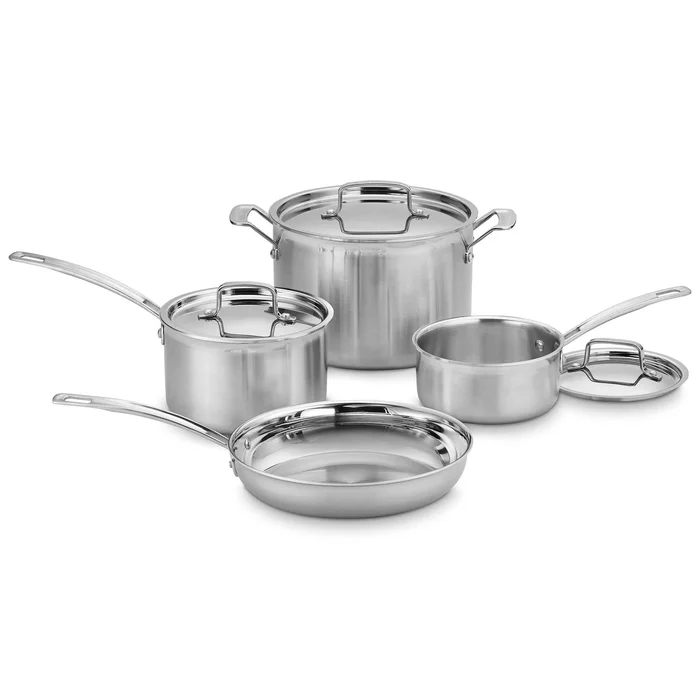 Cuisinart MultiClad Pro Tri-Ply Stainless-Steel 7-Piece Cookware Set