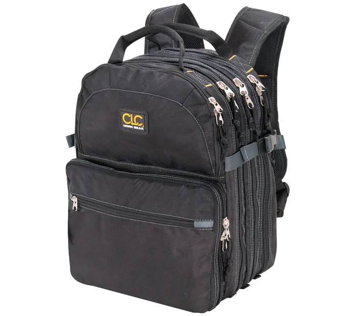 Custom LeatherCraft Black Polyester 13-in Zippered Backpack