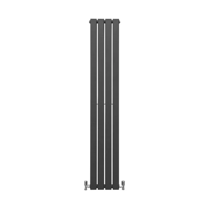 Designer Radiators 160 x 28cm Flat Panel Modern Central Heating Anthracite Grey Vertical Column Double Panel Wall Mounted Slimline Kitchen Living Room Bathroom Commercial Cleaning Brush & Fixing Kit