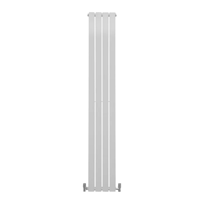 Designer Radiators 180 x 28cm Flat Panel Modern Central Heating Gloss White Vertical Column Double Panel Wall Mounted Slimline Kitchen Living Room Bathroom Commercial Cleaning Brush & Fixing Kit