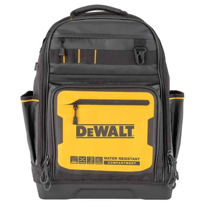 DEWALT Black- Yellow Polyester 7.75-in Zippered Backpack