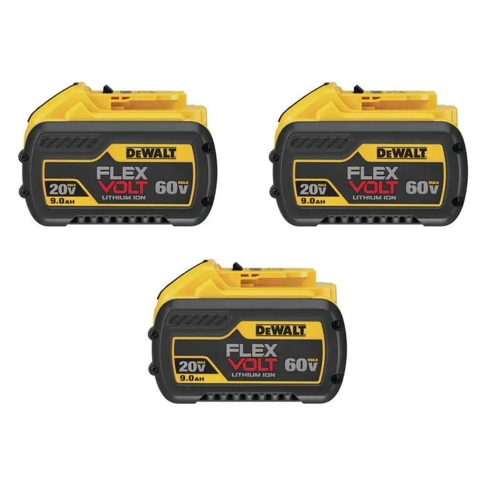 DEWALT DCB609-3 FLEXVOLT 20V/60V MAX Lithium-Ion 9.0Ah Battery Pack (3-Pack)