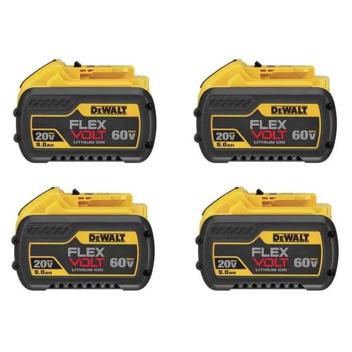 DEWALT DCB609-4 FLEXVOLT 20V/60V MAX Lithium-Ion 9.0Ah Battery Pack (4-Pack)