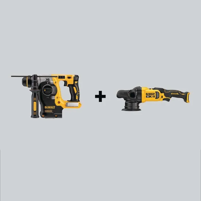 DEWALT DCH273BWDCM848B 20-Volt MAX XR Cordless Brushless 1 in. SDS Plus L-Shape Rotary Hammer and 5 in. VS Random Orbit Polisher (Tools-Only)