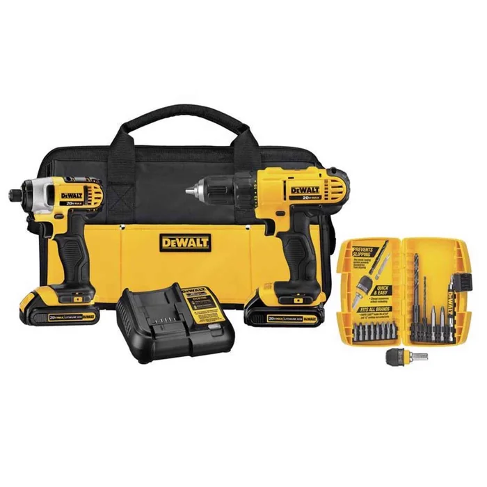 DeWalt DCK241C2 20V MAX Cordless Brushed 2 Tool Compact Drill and Impact Driver Kit