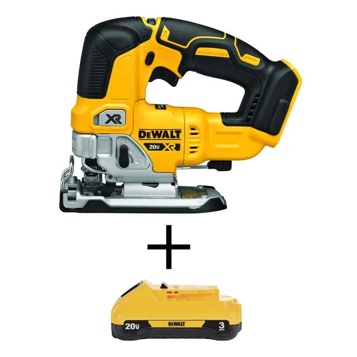 DEWALT DCS334BW230 20V MAX XR Cordless Brushless Jigsaw and (1) 20V 3.0Ah Battery