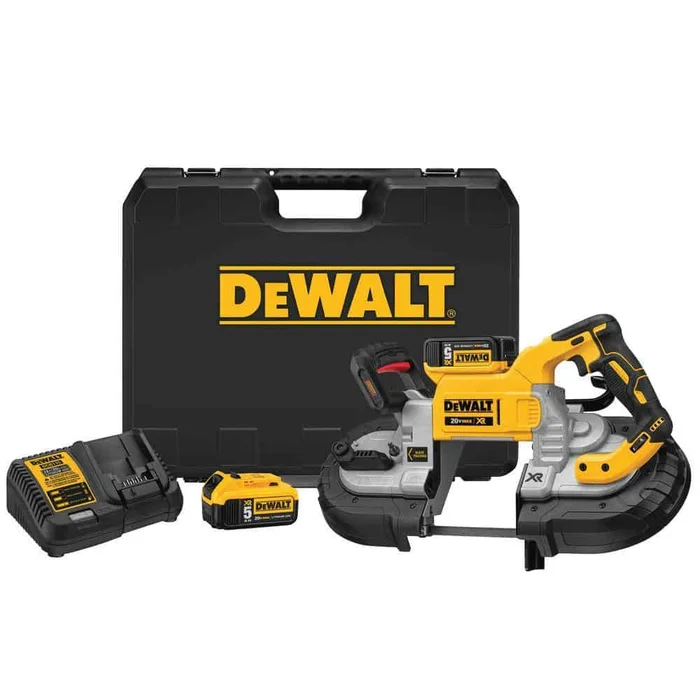 DEWALT DCS376P2 20V MAX Cordless Brushless 5 in. Dual Switch Bandsaw with (2) 20V 5.0Ah Batteries and Charger