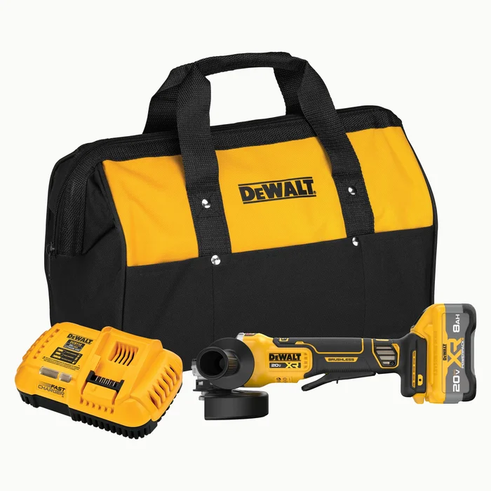 DEWALT XR 4.5-in 20-volt Max Paddle Switch Brushless Cordless Angle Grinder (1-Battery and Charger Included)
