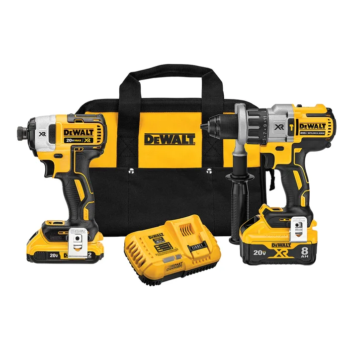 DEWALT XR POWER DETECT 2-Tool 20-Volt Max Brushless Power Tool Combo Kit with Soft Case (2-Batteries and charger Included)