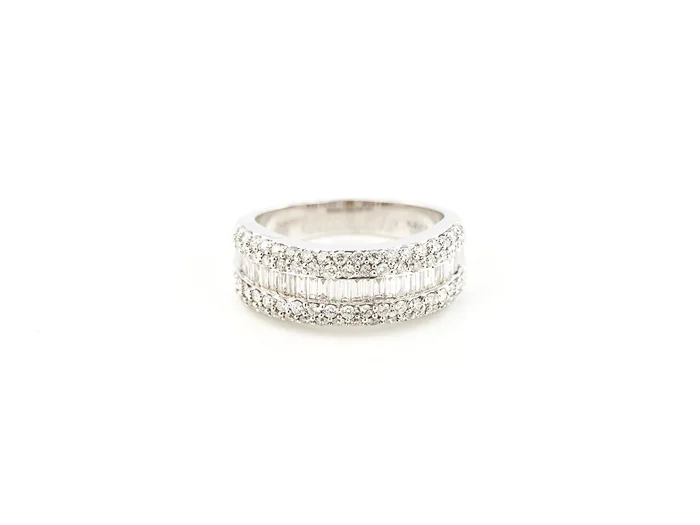Diamond Cluster half eternity ring
