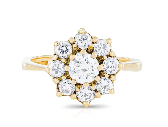 Diamond Flower 1.30ct 18ct Yellow Gold Ring