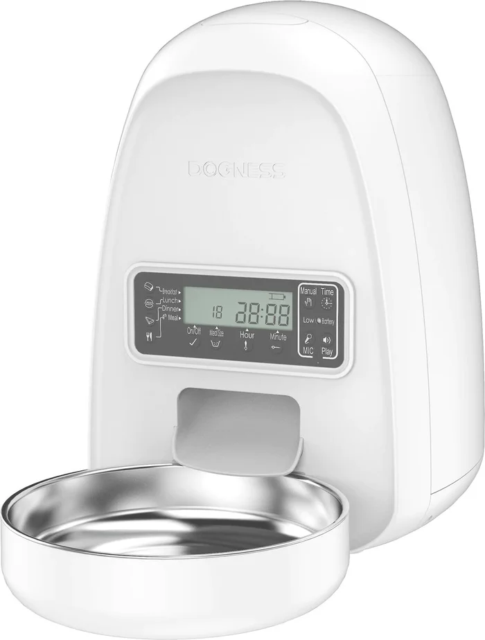 DOGNESS Mini Programmable Automatic Dog & Cat Feeder (White)