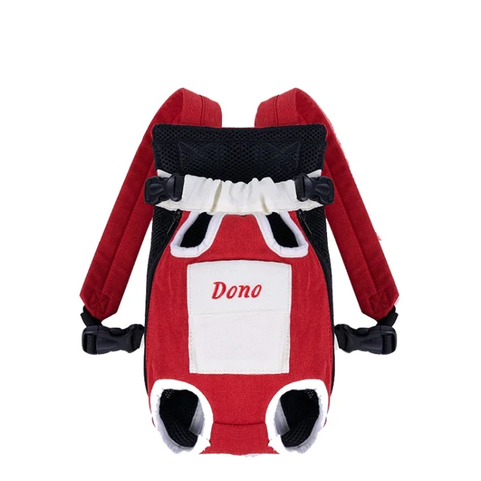 DONO Pet Four-legged Bag Outdoor Carrying Bag Breathable Backpack, Size: XL(Red White)